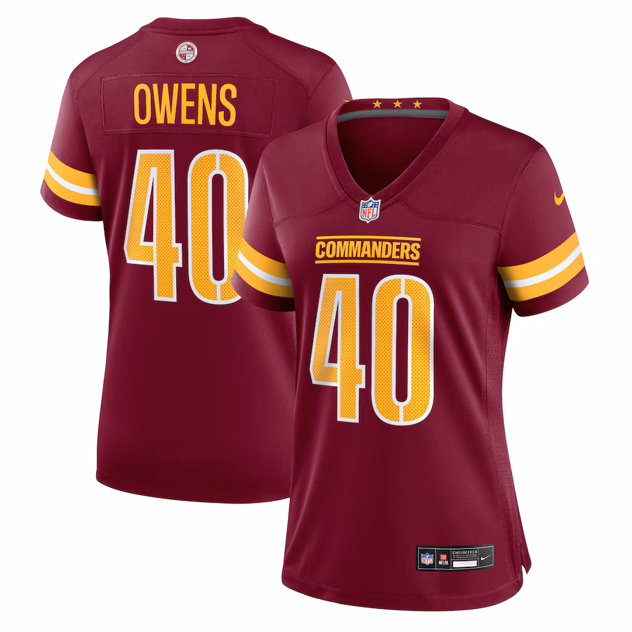 Women's Washington Commanders Tyler Owens Nike Burgundy Team Game Jersey