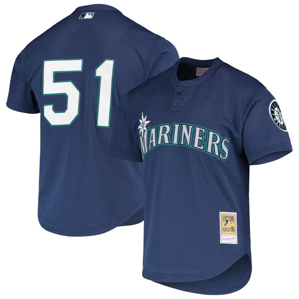 Men's Seattle Mariners Ichiro Suzuki Mitchell & Ness Navy Authentic Batting Practice Jersey