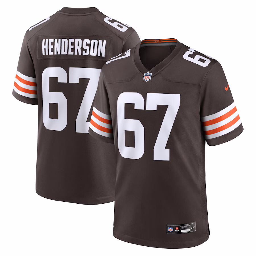 Men's Cleveland Browns LaDarius Henderson Nike Brown Team Game Jersey