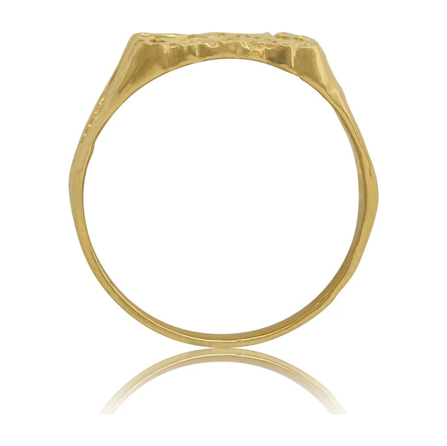 10K Yellow Gold Square Nugget Ring, Medium (0.50
