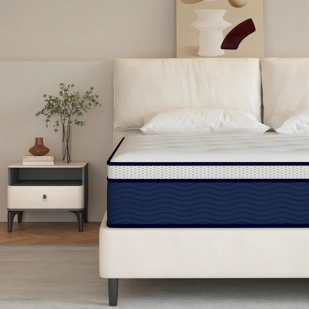 King Size Gel Memory Foam Mattress in a Box,12 inch Hybrid Mattress Cooling Medium Firm Bed with Individually Pocket Coils Innerspring,Z-HOM