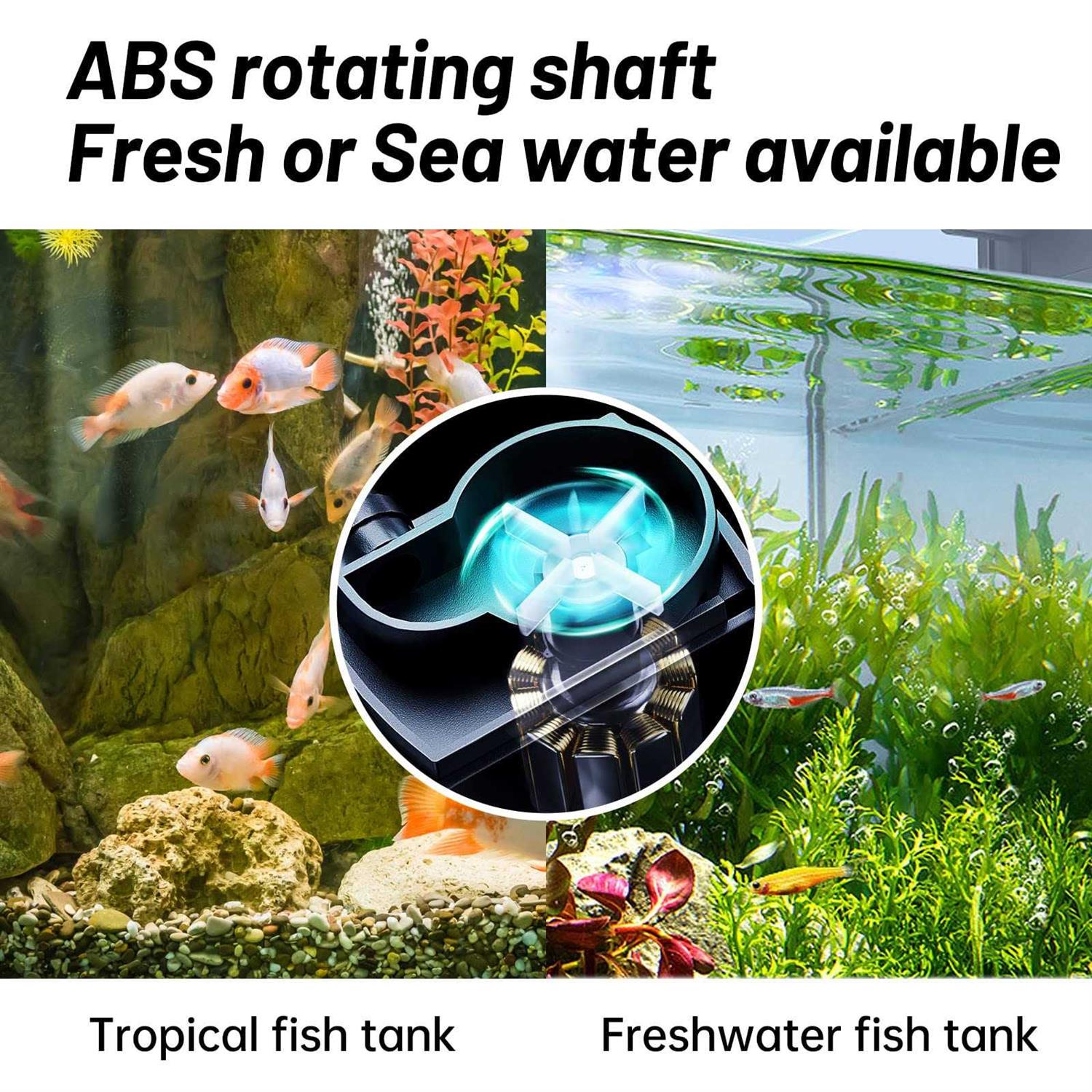CHERLAM Aquarium Surface Protein Skimmer,3W Fish Tank Protein Skimmer,3 in 1 Aquarium Oil Skimmer for Sea and Fresh Water