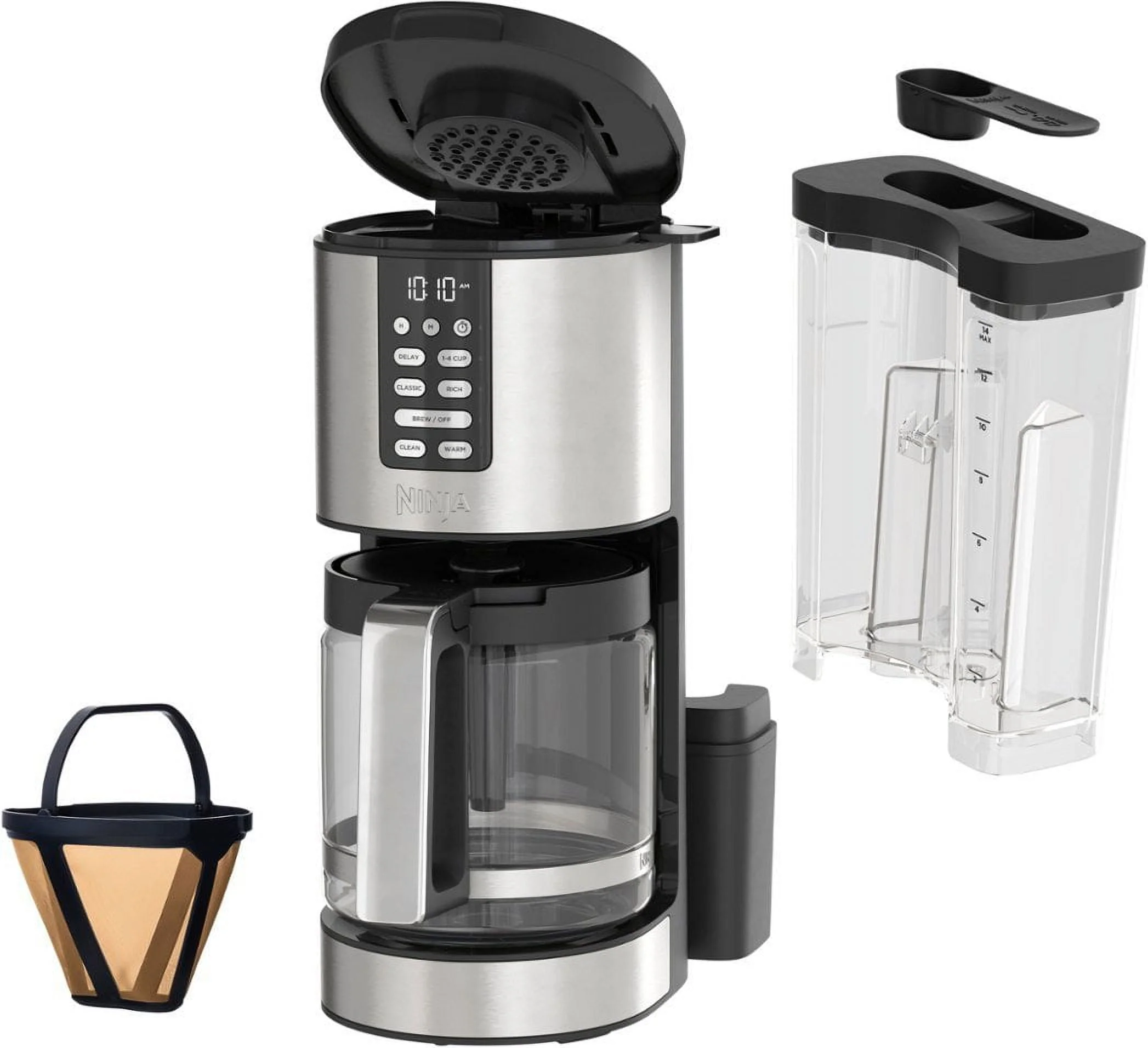 Programmable XL 14-Cup Coffee Maker PRO, Glass Carafe, Freshness Timer, with Permanent Filter - Black/Stainless Steel