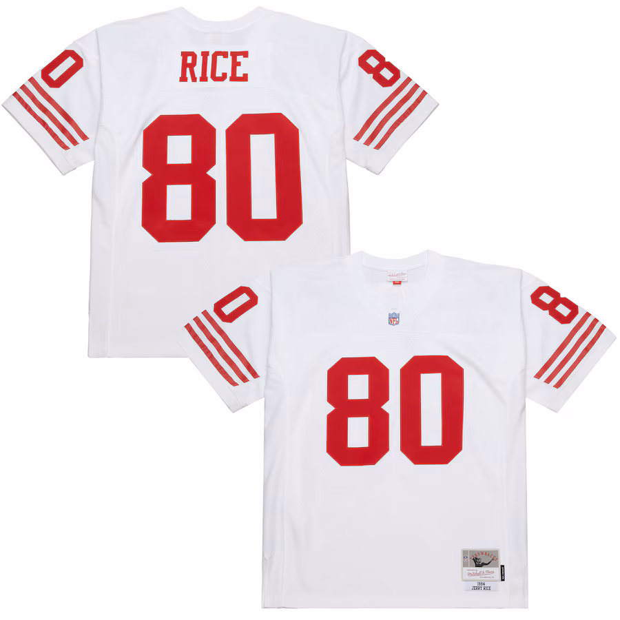 Men's San Francisco 49ers Jerry Rice Mitchell & Ness White 1994 Legacy Replica Jersey