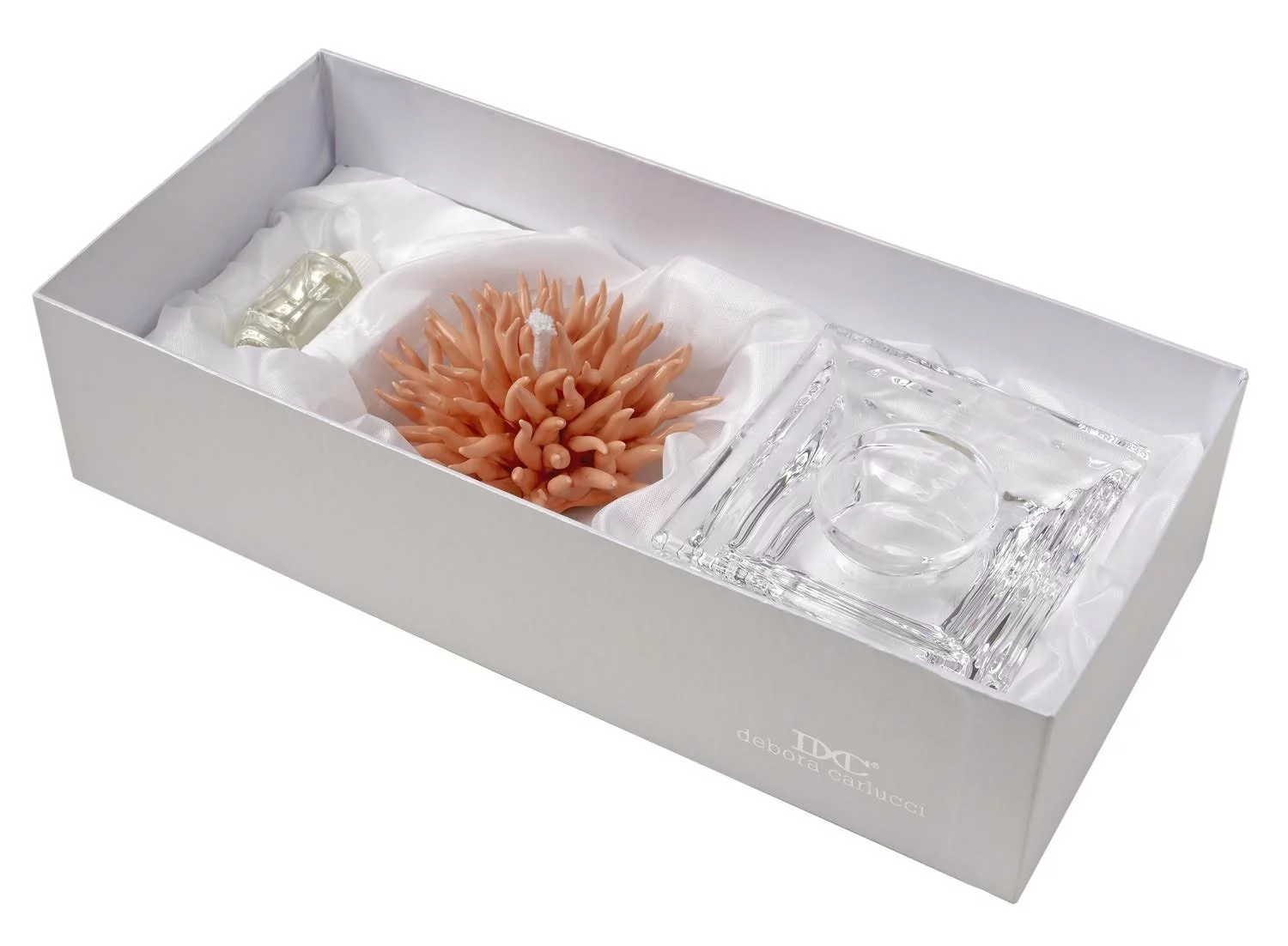 Debora Carlucci Italian Decorative Crystal Diffuser with Porcelain Coral Top Aria Mediterranea Scent Included (Peach) - Curated Treasures Market