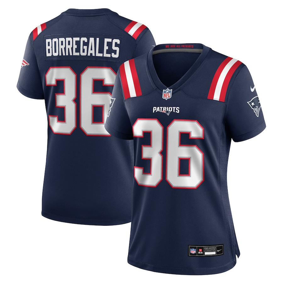 Women's New England Patriots Andres Borregales Nike Navy Team Game Jersey
