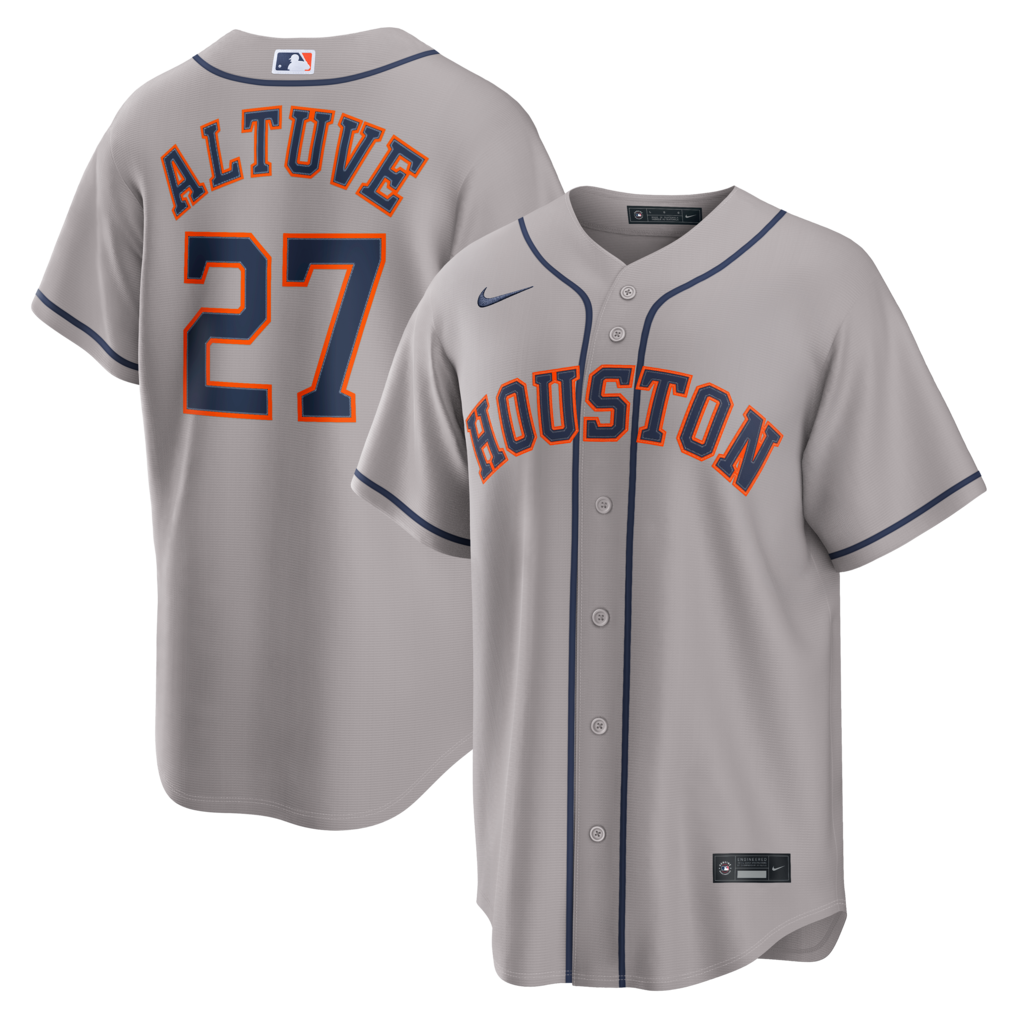 Men's Houston Astros Jose Altuve Nike Gray Road Replica Jersey