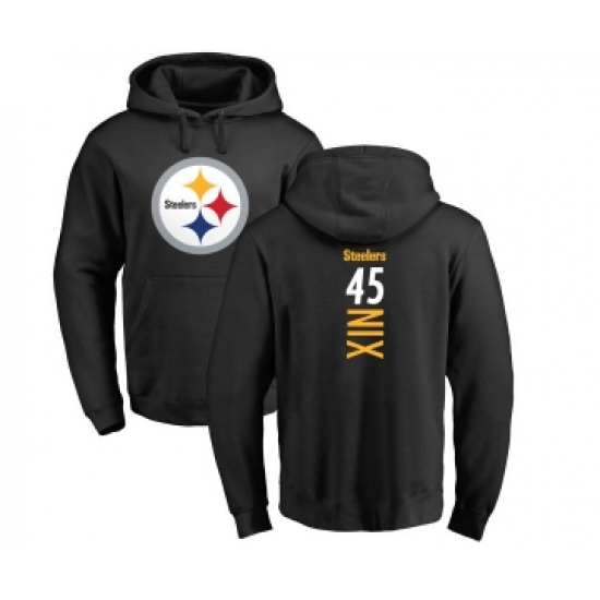 Football Pittsburgh Steelers #45 Roosevelt Nix Black Backer Pullover Hoodie