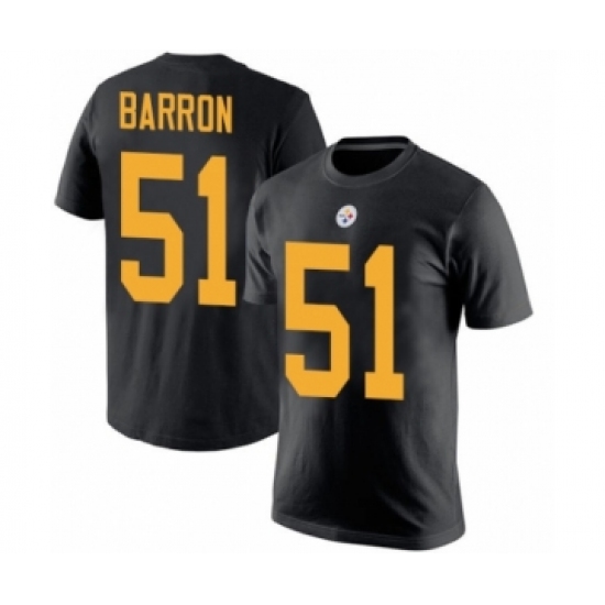 Pittsburgh Steelers #51 Mark Barron Black Rush Pride Name & Number T-Shirt