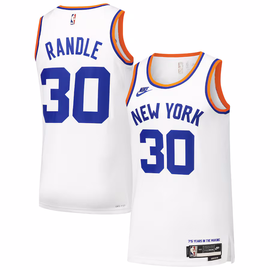 Men's New York Knicks Julius Randle Nike White Swingman Player Jersey - Classic Edition
