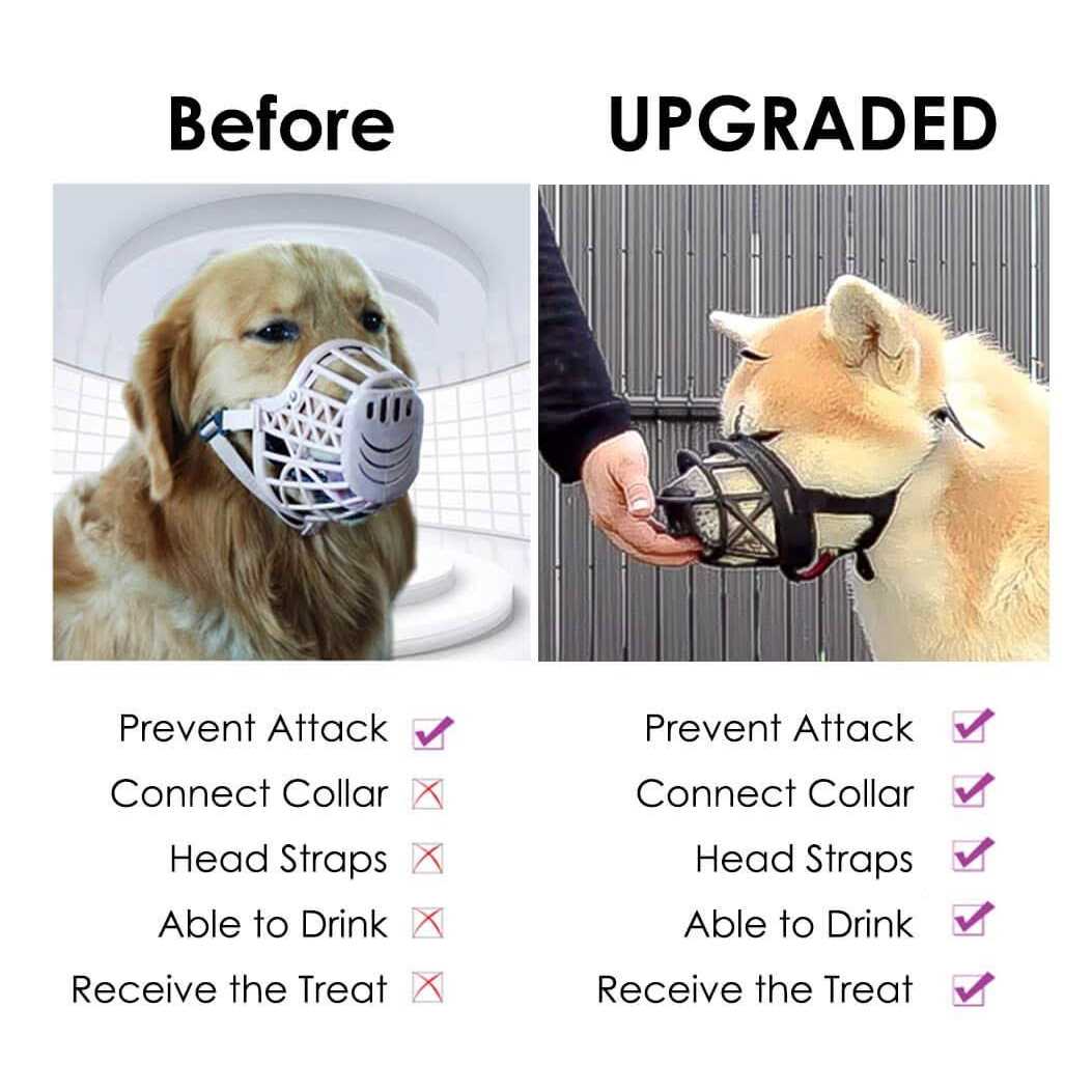Mayerzon Dog Muzzle, Basket Breathable Silicone Dog Muzzle for Anti-Barking and Anti-Chewing