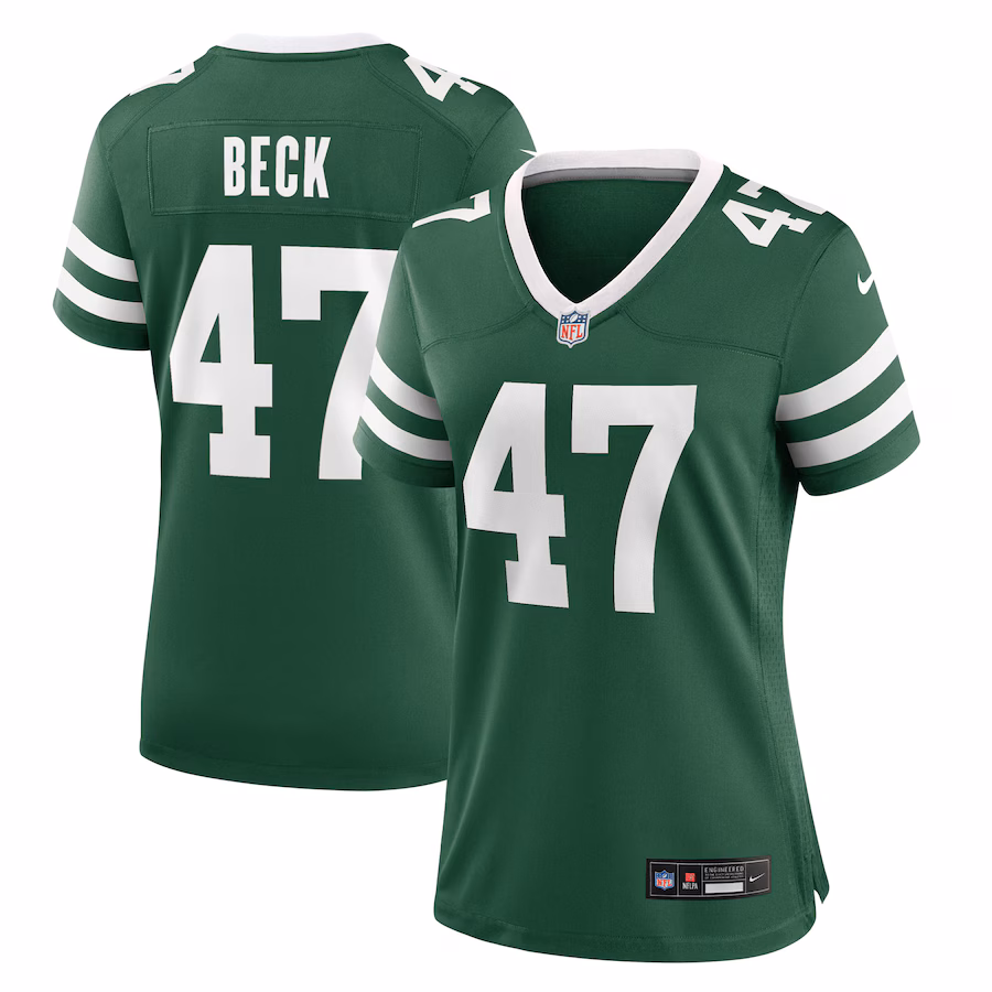 Women's New York Jets Andrew Beck Nike Legacy Green Team Game Jersey