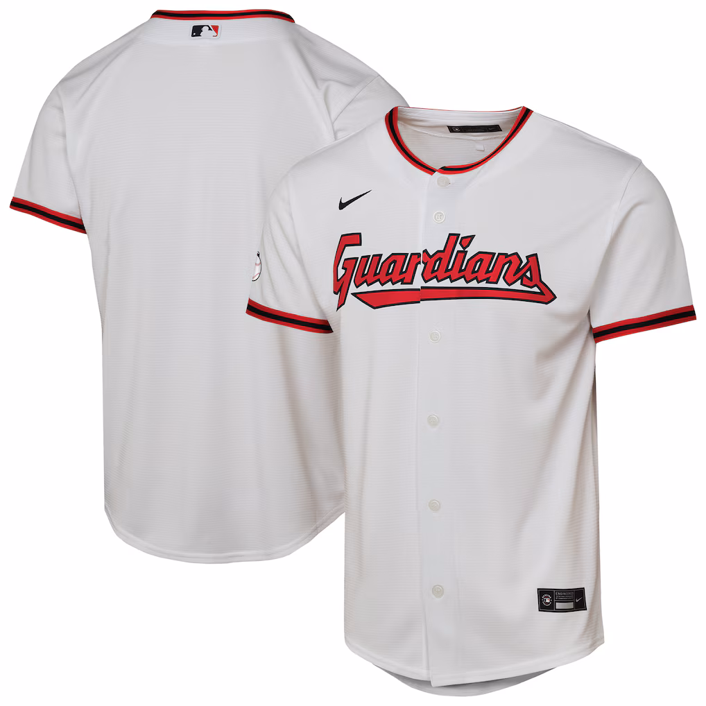 Youth Cleveland Guardians Nike White Home Stadium Jersey