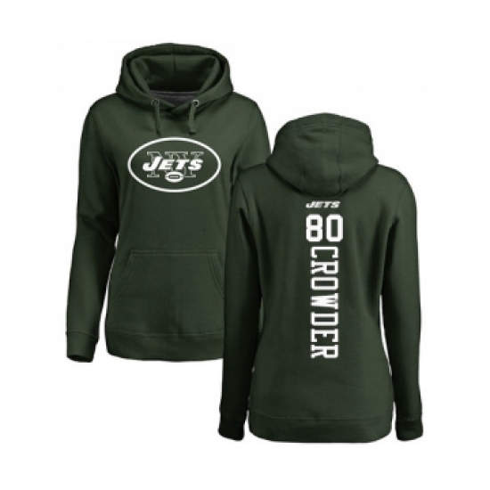 Football Women's New York Jets #80 Jamison Crowder Green Backer Pullover Hoodie