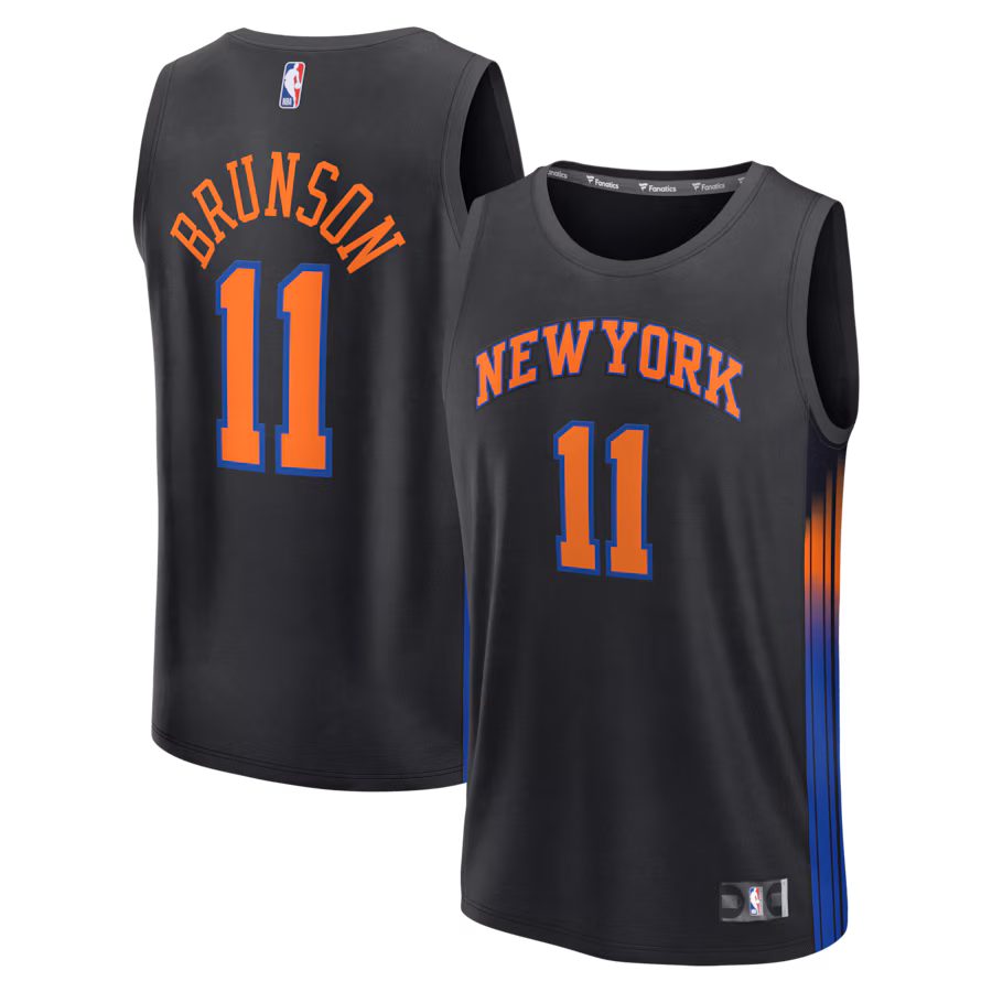 Men's New York Knicks Jalen Brunson Fanatics Black Fast Break Jersey - Statement Edition