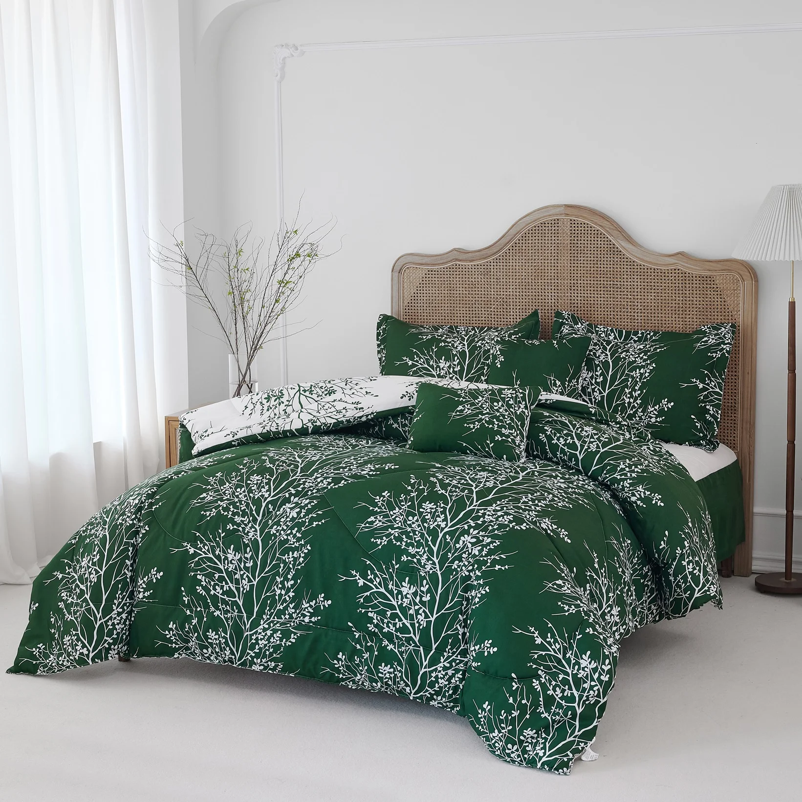 Spirit Linen Home Est. 1988 Foliage Collection Comforter Set - Queen, Hunter Ivory - Curated Treasures Market