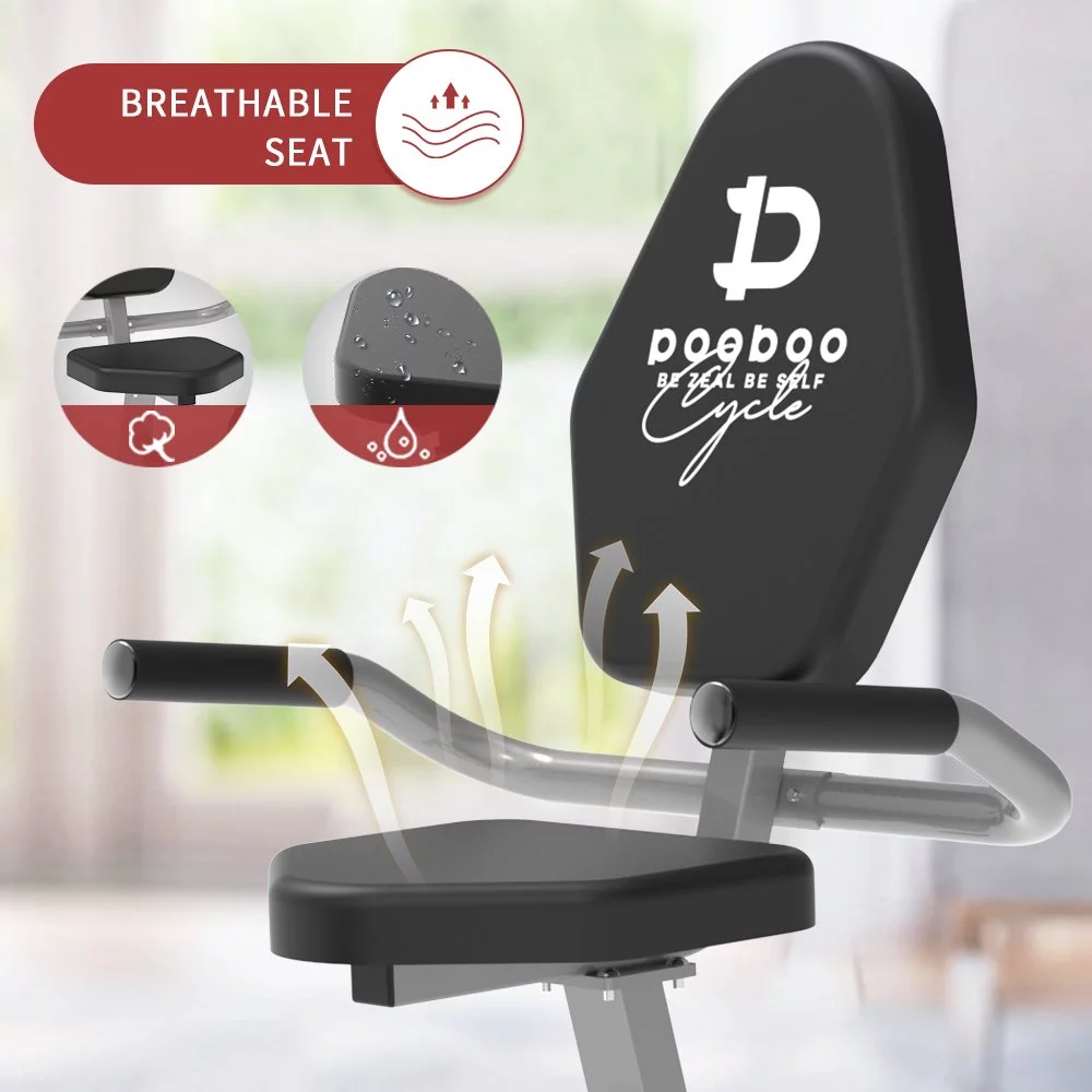 Pooboo Recumbent Exercise Bikes Sit Down Stationary Bicycle Magnetic Resistance Indoor Cycling Bike 330lb