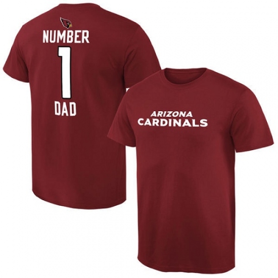 NFL Men Arizona Cardinals Pro Line Cardinal Number 1 Dad T-Shirt