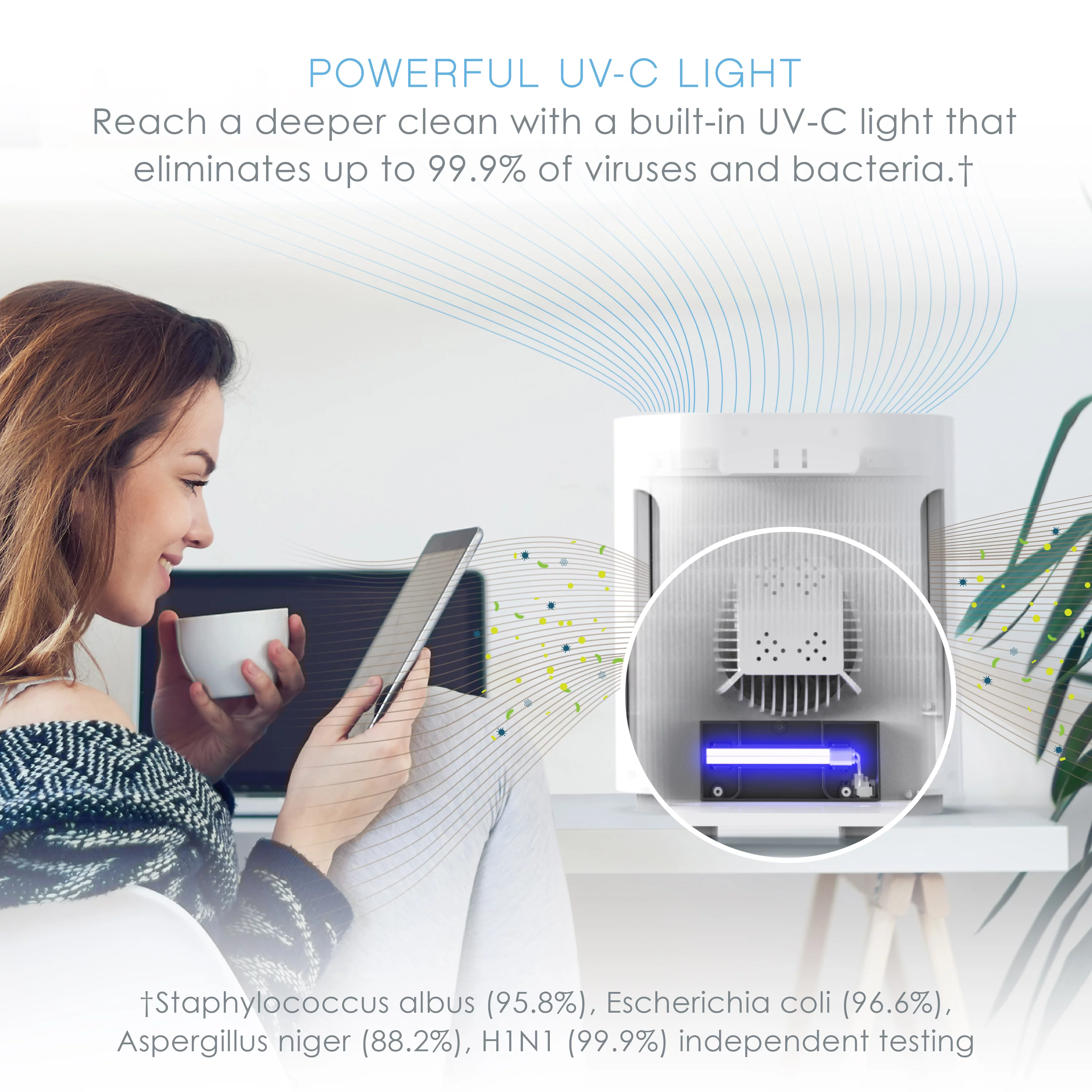 Pure Enrichment® PureZone™ Medium-Large Room Air Purifier, UV-C Light, 3 Stage Filtration, True HEPA Filter for Home