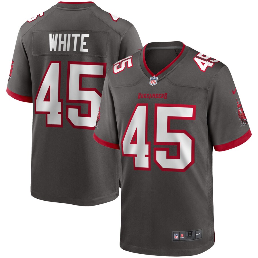 Men's Tampa Bay Buccaneers Devin White Nike Pewter Alternate Game Jersey