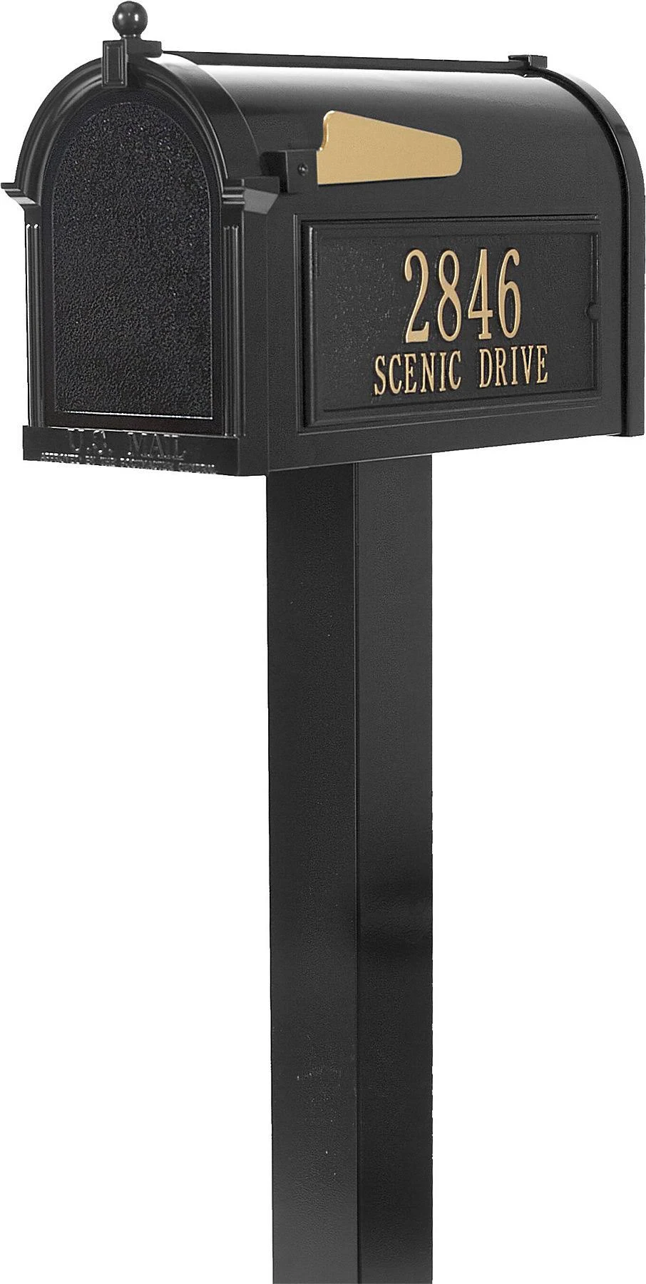Whitehall 16311 Premium Mailbox Package, Black