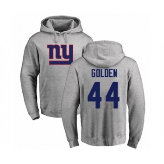 Football New York Giants #44 Markus Golden Ash Name & Number Logo Pullover Hoodie