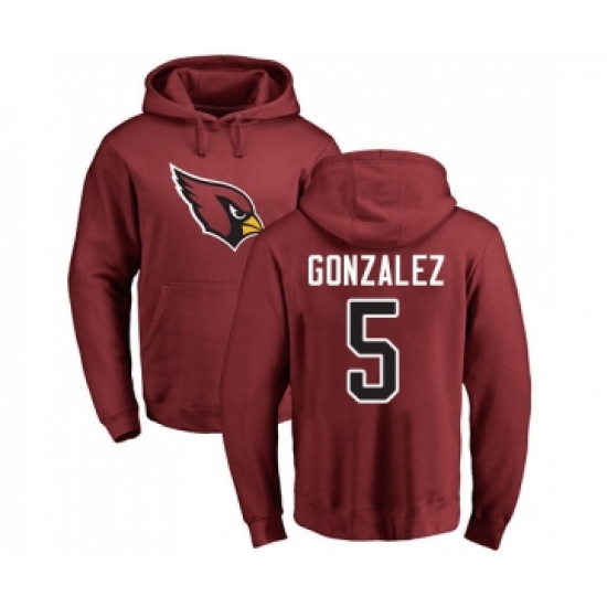 Football Arizona Cardinals #5 Zane Gonzalez Maroon Name & Number Logo Pullover Hoodie