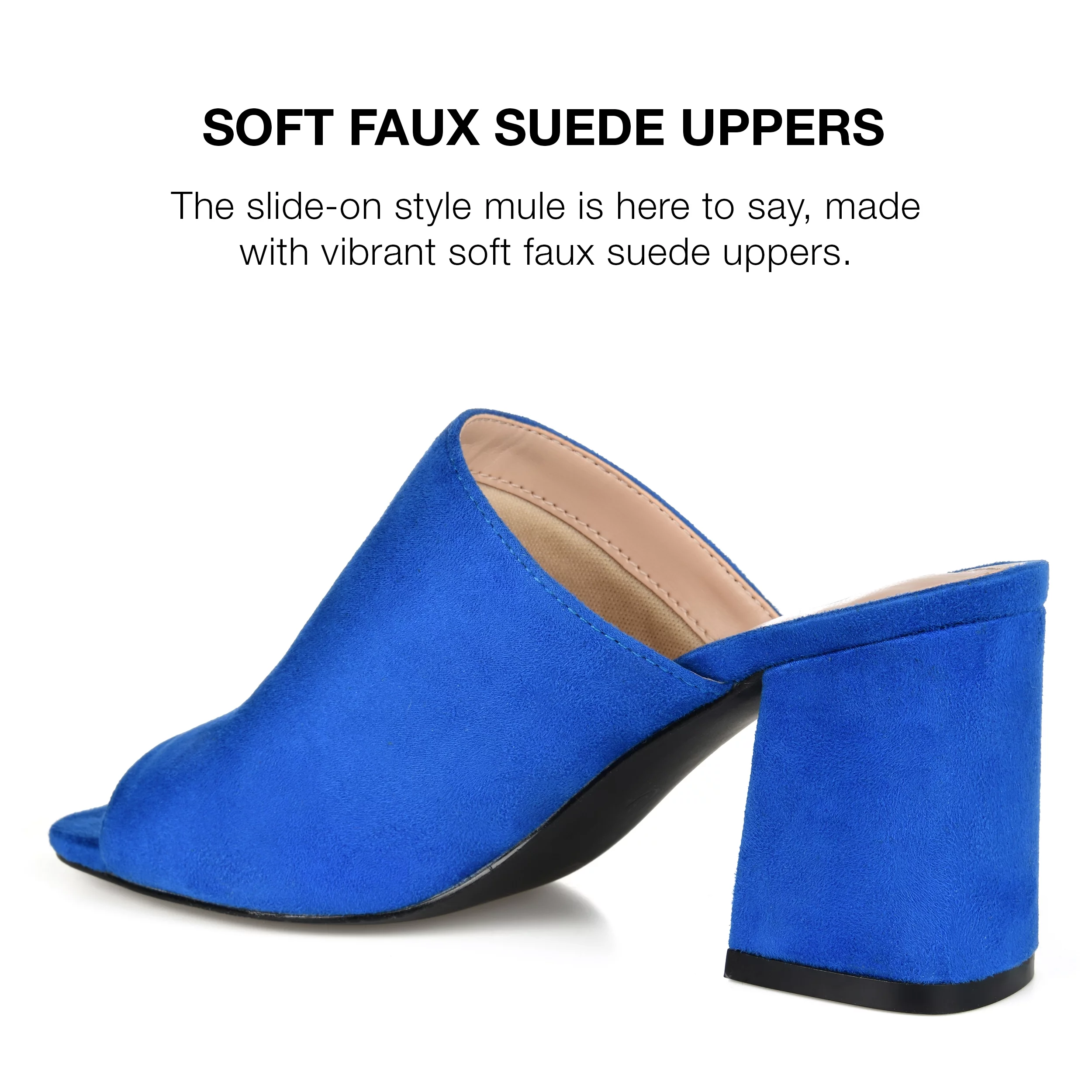 Journee Collection Womens Block Heel Peep Toe Slide - Curated Treasures Market