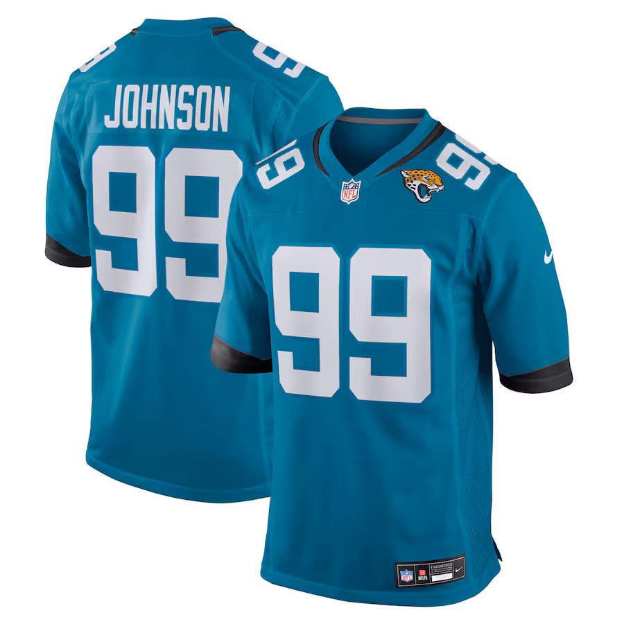 Men's Jacksonville Jaguars Austin Johnson Nike Teal Team Game Jersey