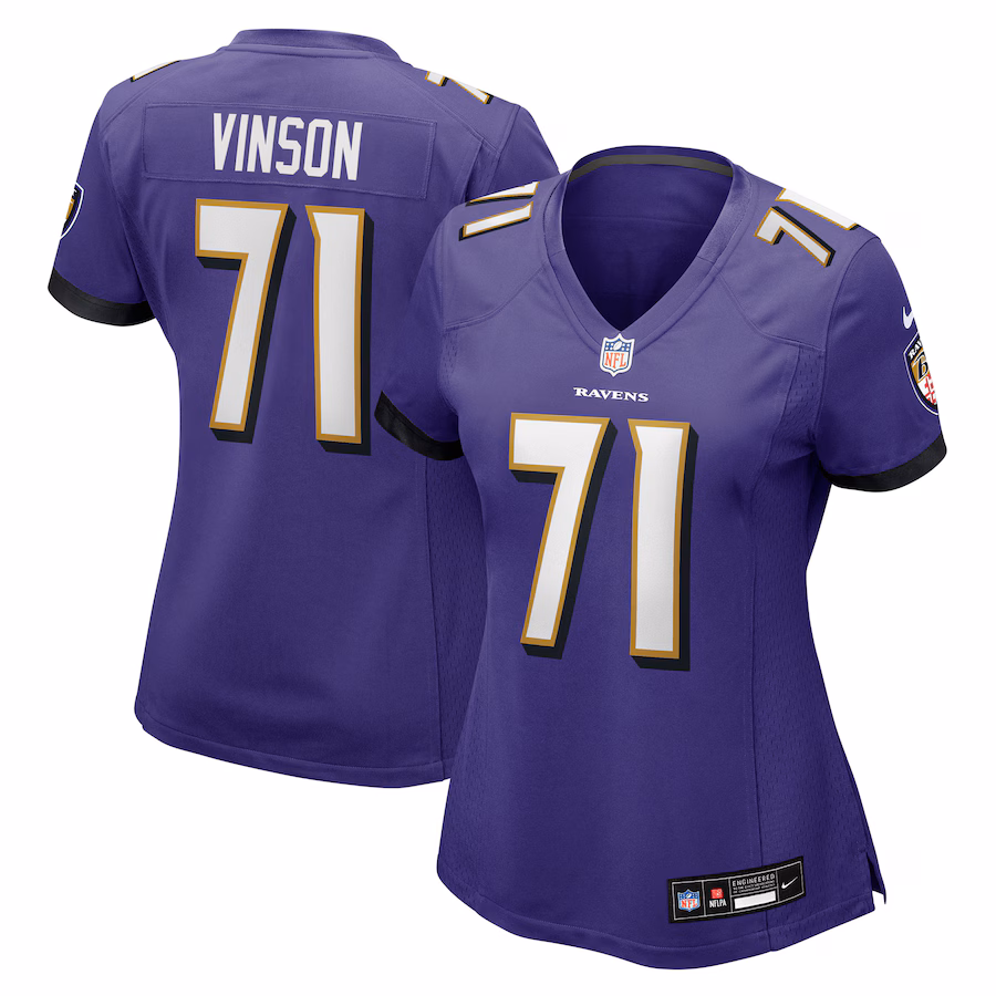 Women's Baltimore Ravens Carson Vinson Nike Purple Team Game Jersey
