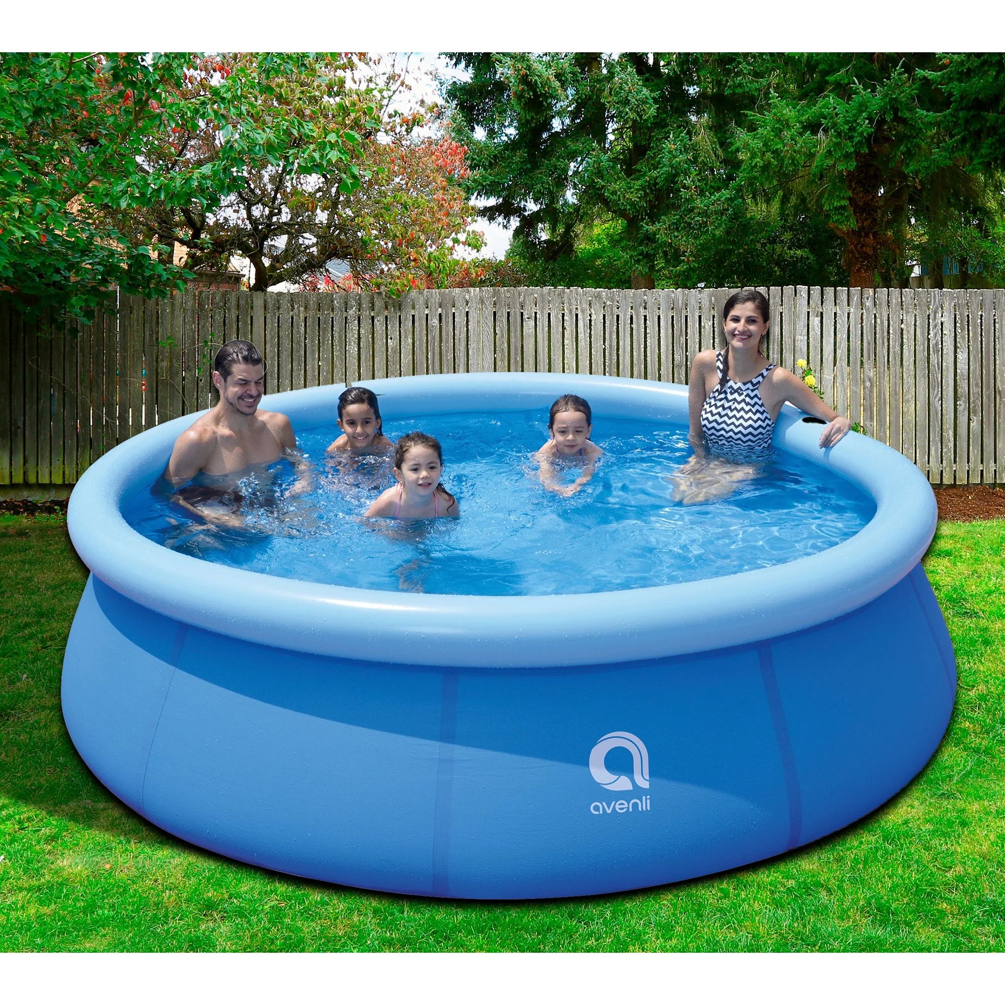JLeisure 10 Ft x 30 In Prompt Set Inflatable Outdoor Backyard Swimming Pool