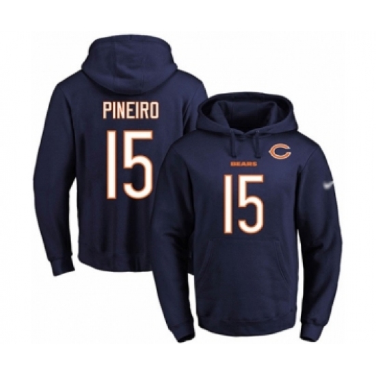 Football Men's Chicago Bears #15 Eddy Pineiro Navy Blue Name & Number Pullover Hoodie