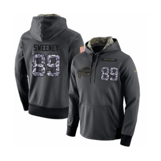 Football Men's Buffalo Bills #89 Tommy Sweeney Stitched Black Anthracite Salute to Service Player Performance Hoodie
