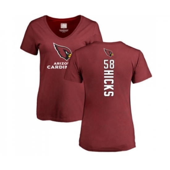 Football Women's Arizona Cardinals #58 Jordan Hicks Maroon Backer T-Shirt