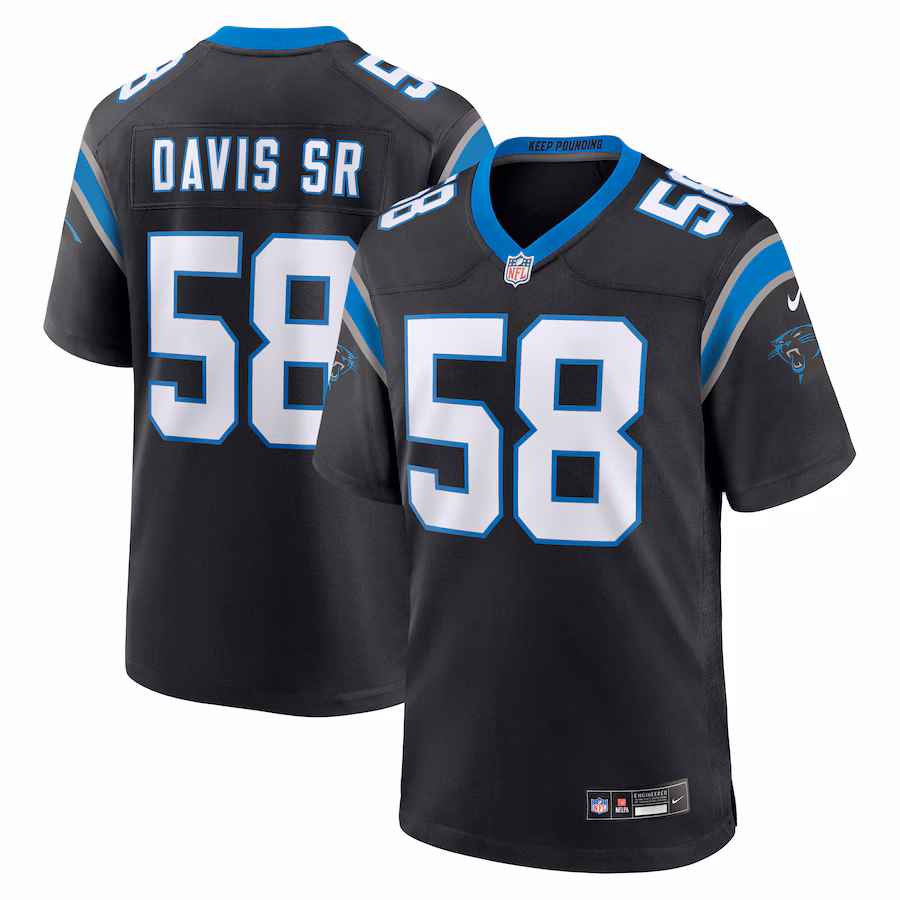 Men's Carolina Panthers Thomas Davis Sr. Nike Black Team Retired Game Jersey