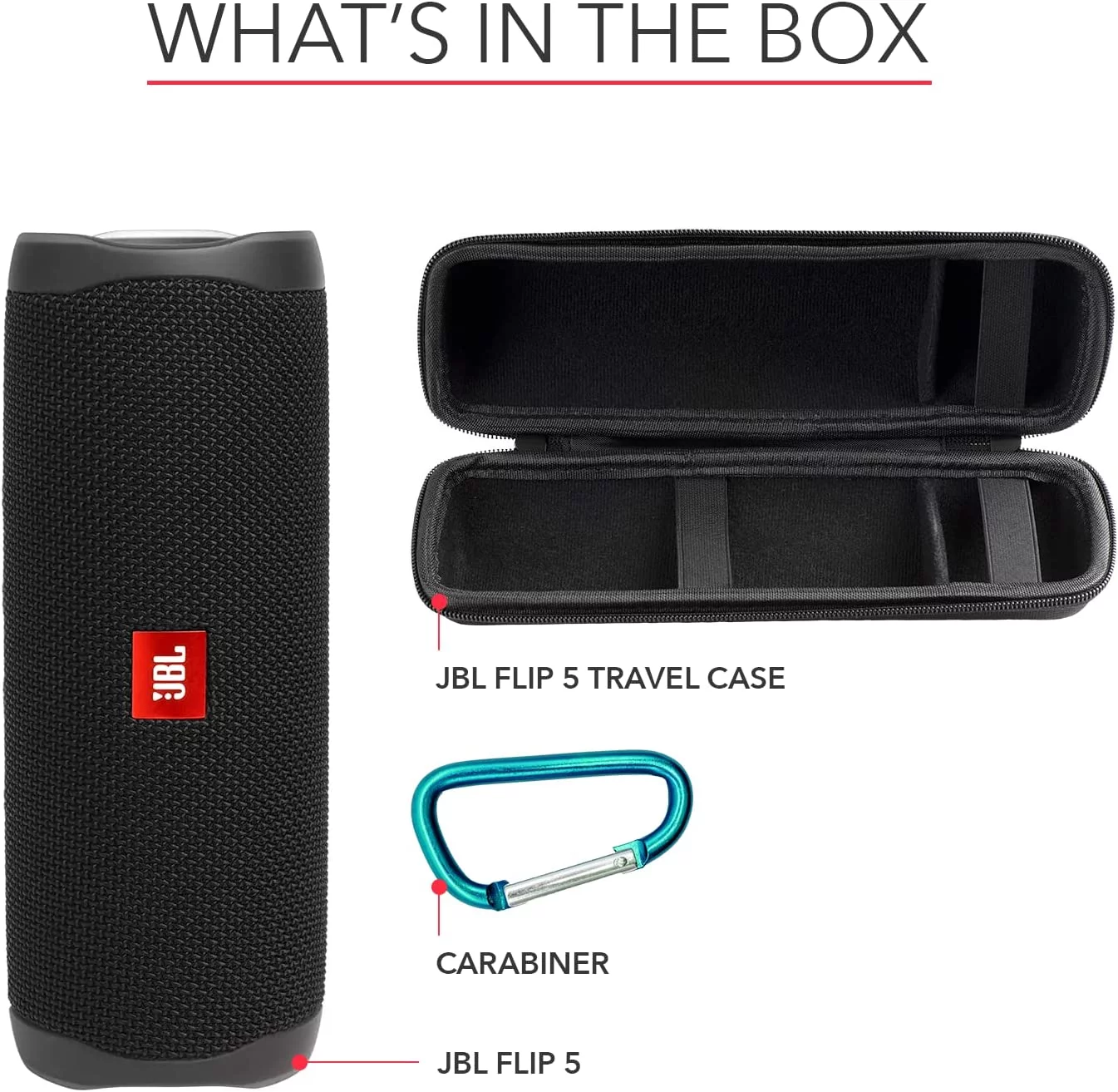 HOMEQUIP case for JBL Flip 5 with Speaker Flip 5 | Waterproof Portable Wireless Bluetooth Speaker Bundle Hard Shell Case - Rechargeable Battery, 2.5 Hours Charging, 12 Hours Playtime. - Curated Treasures Market