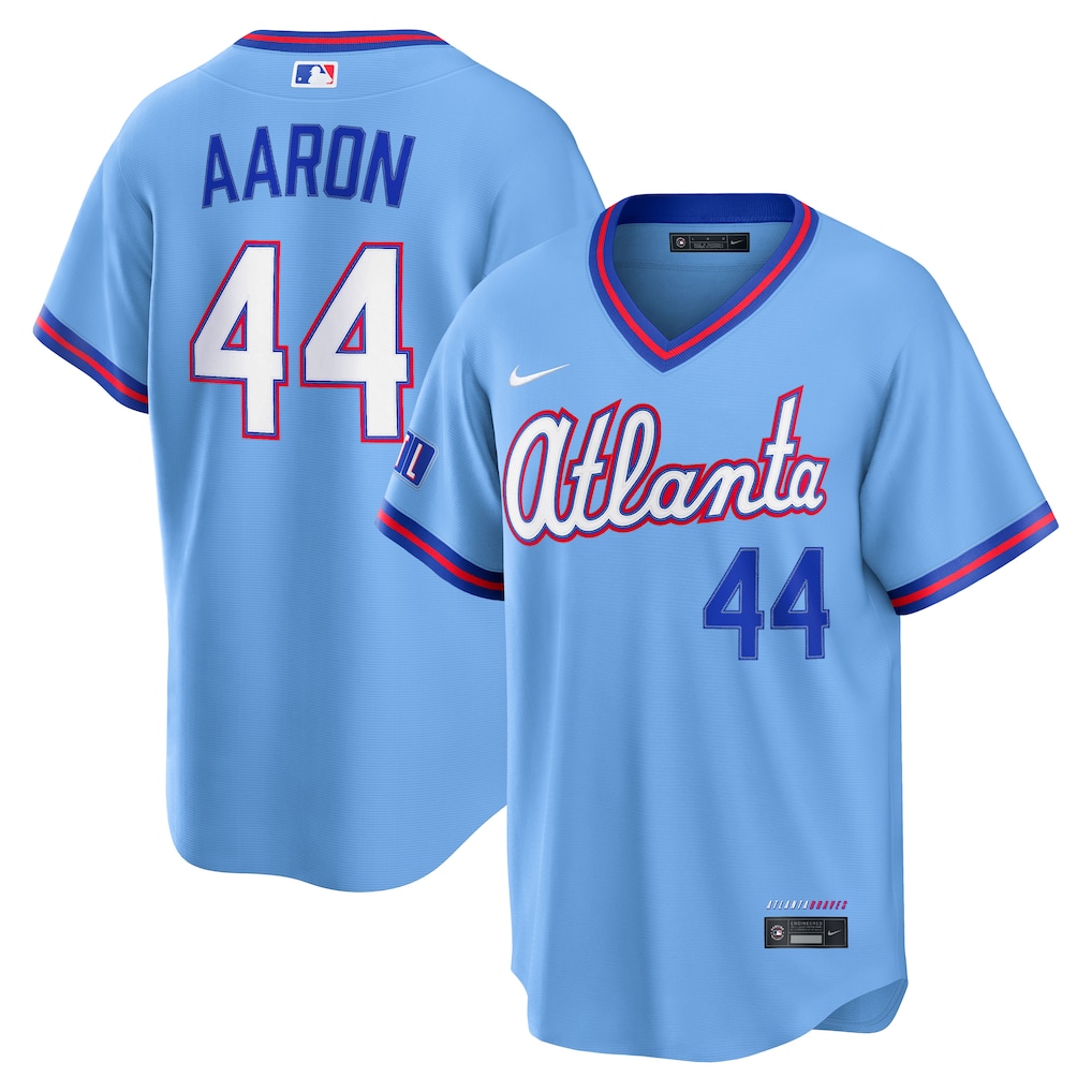 Men's Atlanta Braves Hank Aaron Nike Powder Blue 2026 City Connect Stadium Jersey