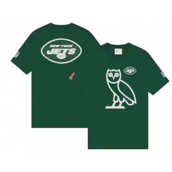 Men's New York Jets OVO x NFL Green OG Owl T-Shirt