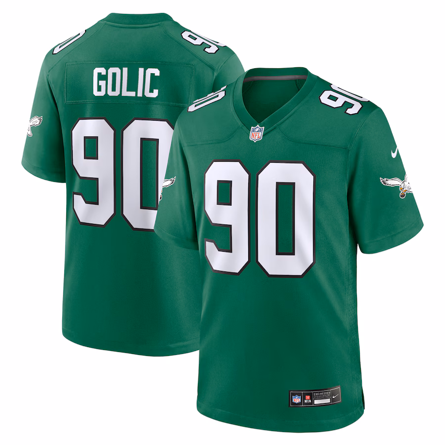 Men's Philadelphia Eagles Mike Golic Nike Kelly Green Retired Player Alternate Game Jersey