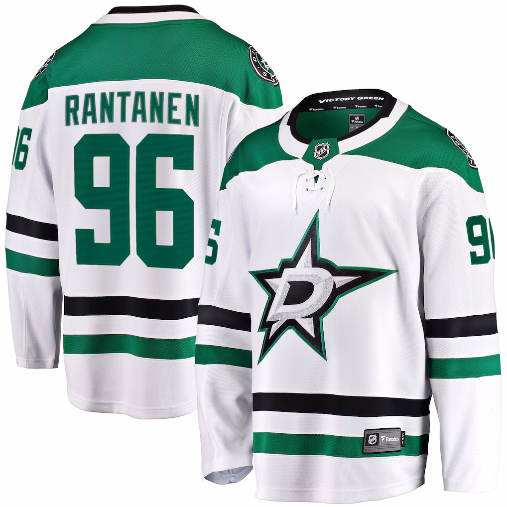 Men's Dallas Stars Mikko Rantanen Fanatics White Away Breakaway Jersey