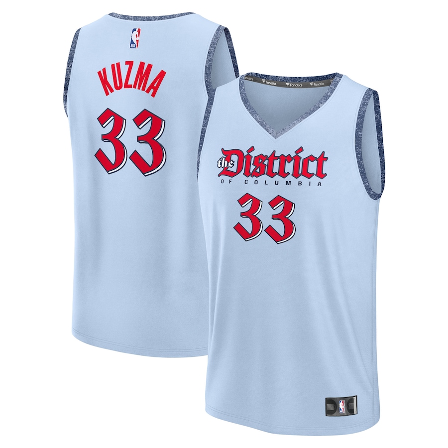 Youth Washington Wizards Kyle Kuzma Fanatics Light Blue Fast Break Player Jersey - City Edition