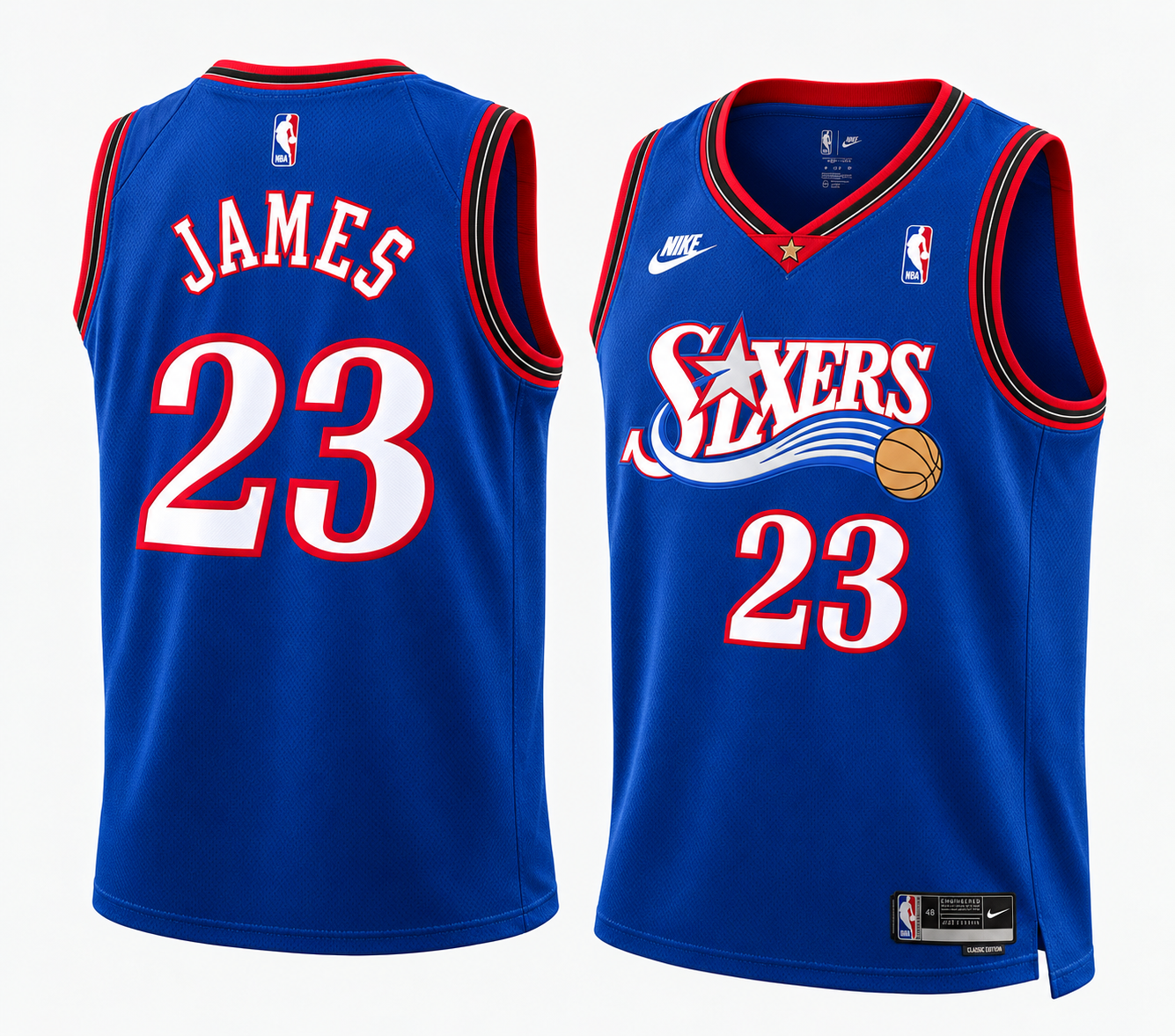 Men's Philadelphia 76ers Lebron James Nike Blue Swingman Jersey - Association Edition