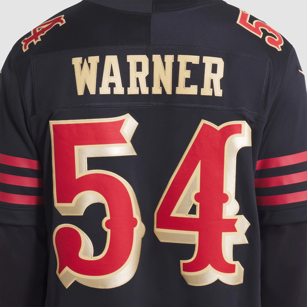 Men's Nike Fred Warner black San Francisco 49ers  Rivalries Collection Stitched Limited Jersey (Medal Version)