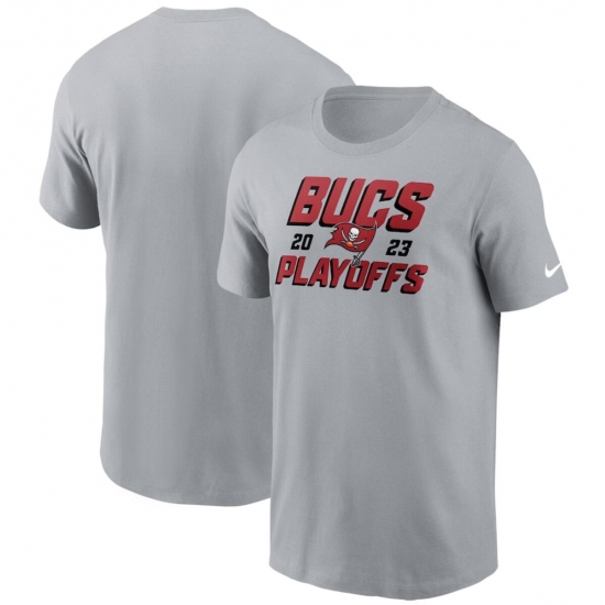 Men's Tampa Bay Buccaneers Gray 2023 Playoffs Iconic T-Shirt