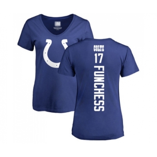 Football Women's Indianapolis Colts #17 Devin Funchess Royal Blue Backer T-Shirt