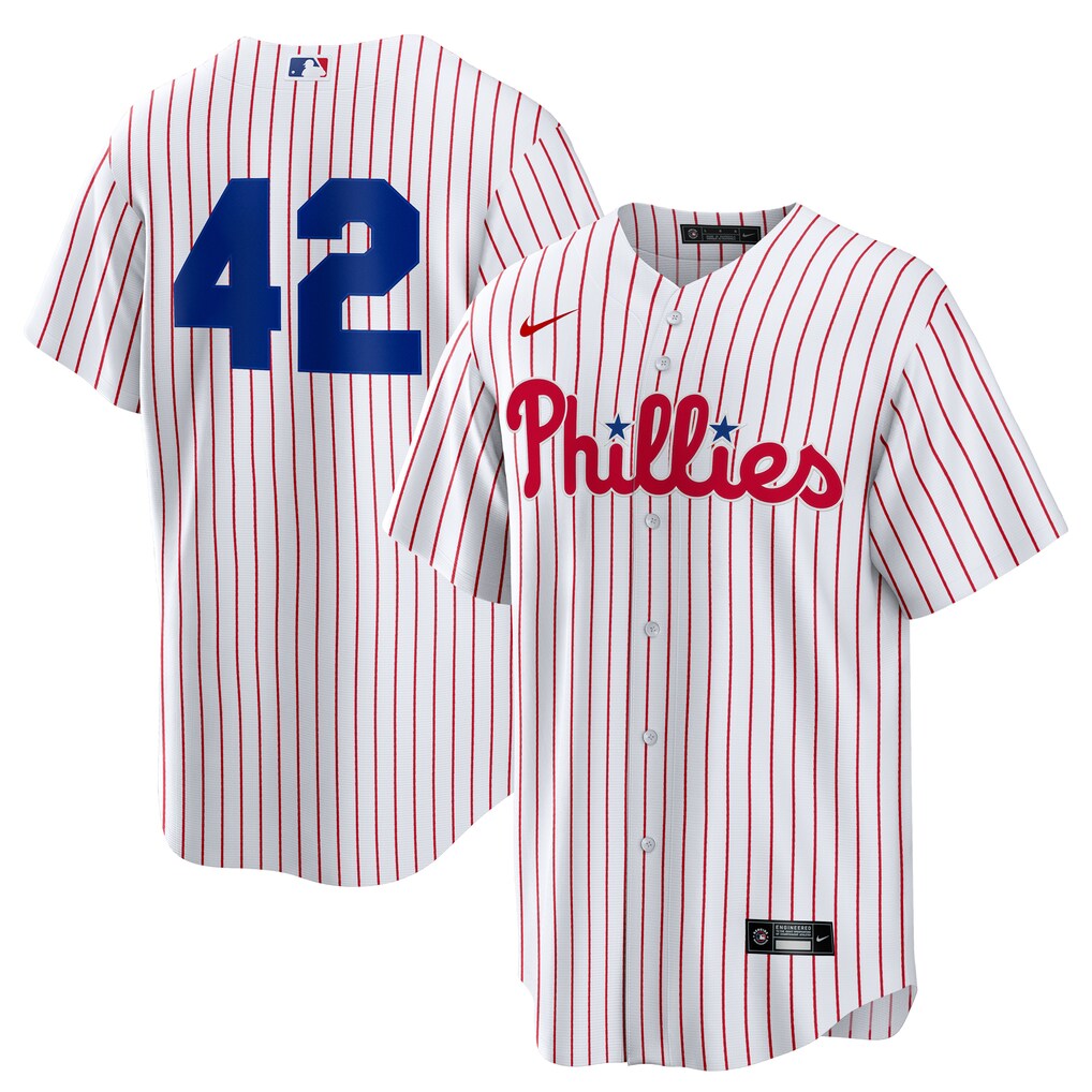 Men's Philadelphia Phillies Nike White Home  2025 Jackie Robinson Day Replica Jersey