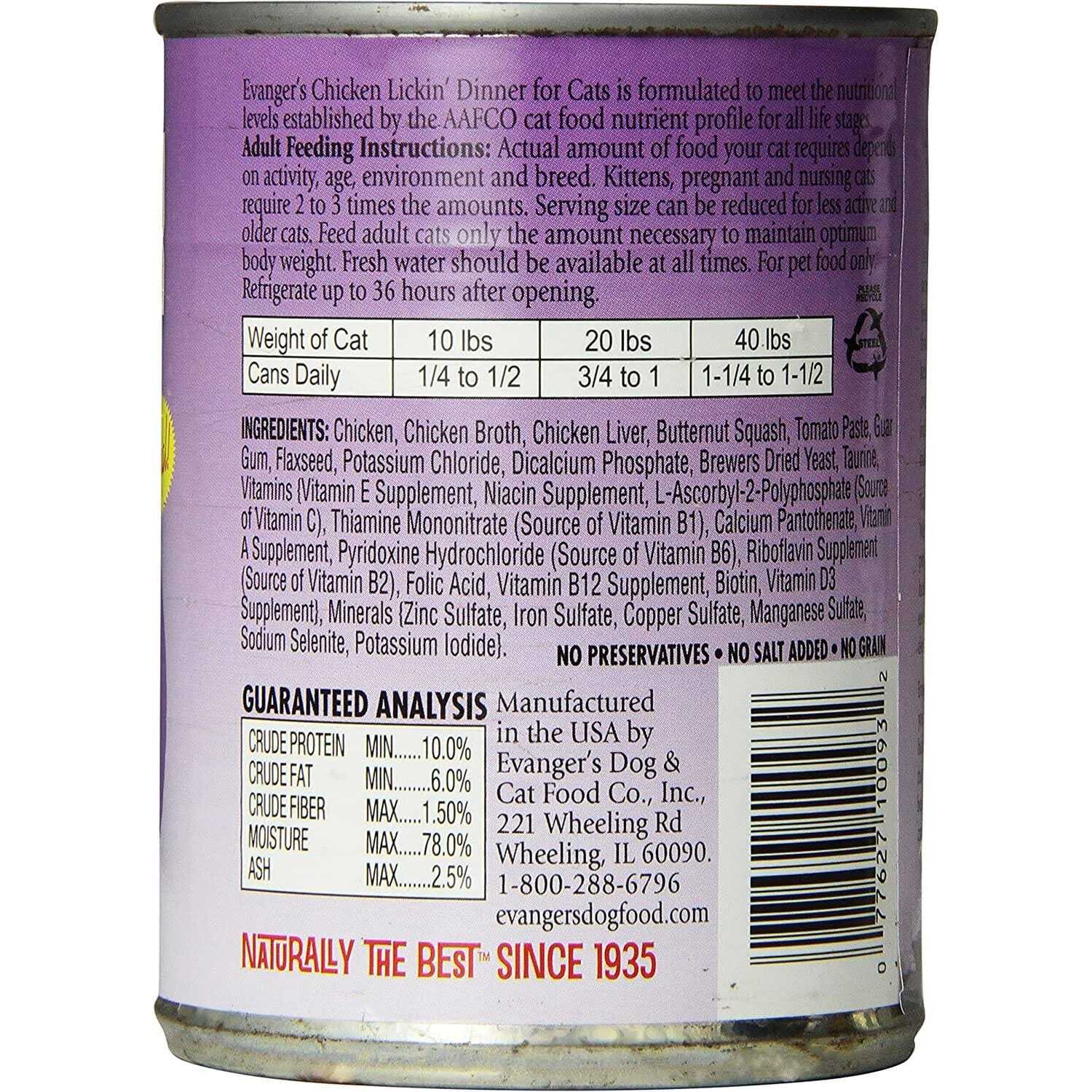 Evangers Chicken Lickin’ Dinner Canned Cat Food