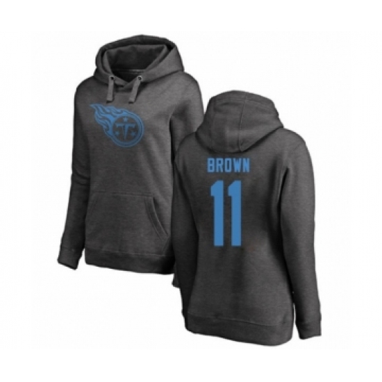 Football Women's Tennessee Titans #11 A.J. Brown Ash One Color Pullover Hoodie