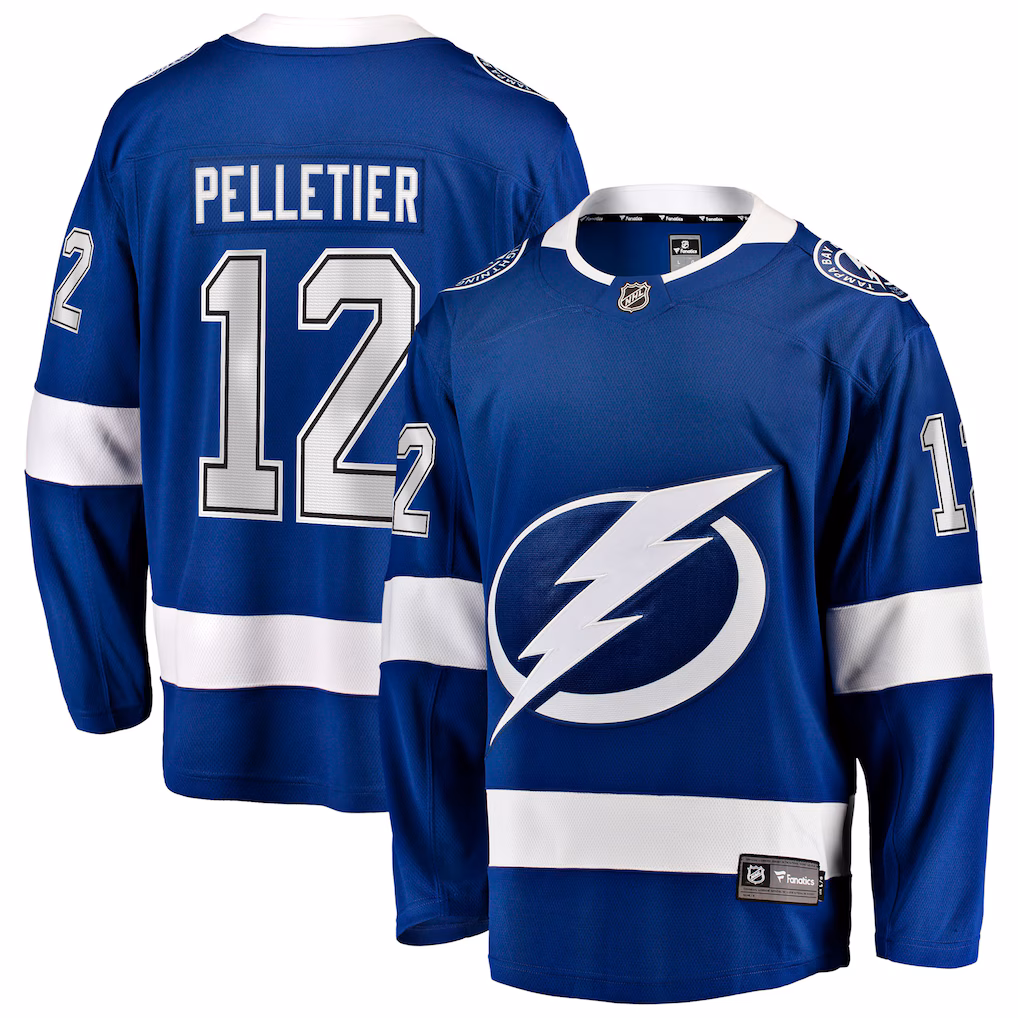 Men's Tampa Bay Lightning Jakob Pelletier Fanatics Blue Home Breakaway Jersey