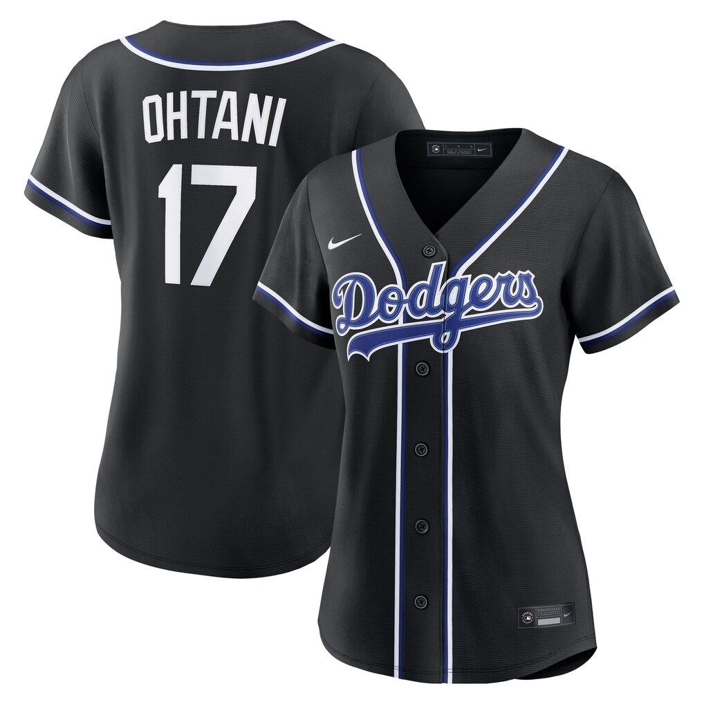 Women's Los Angeles Dodgers Shohei Ohtani Nike Fashion Replica Black Out Player Jersey